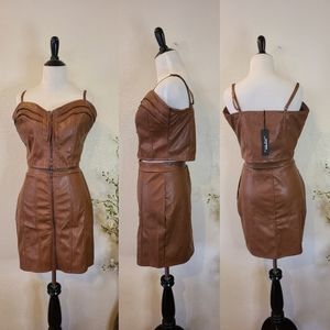 Haute Monde Brown 2pc Dress Size Large